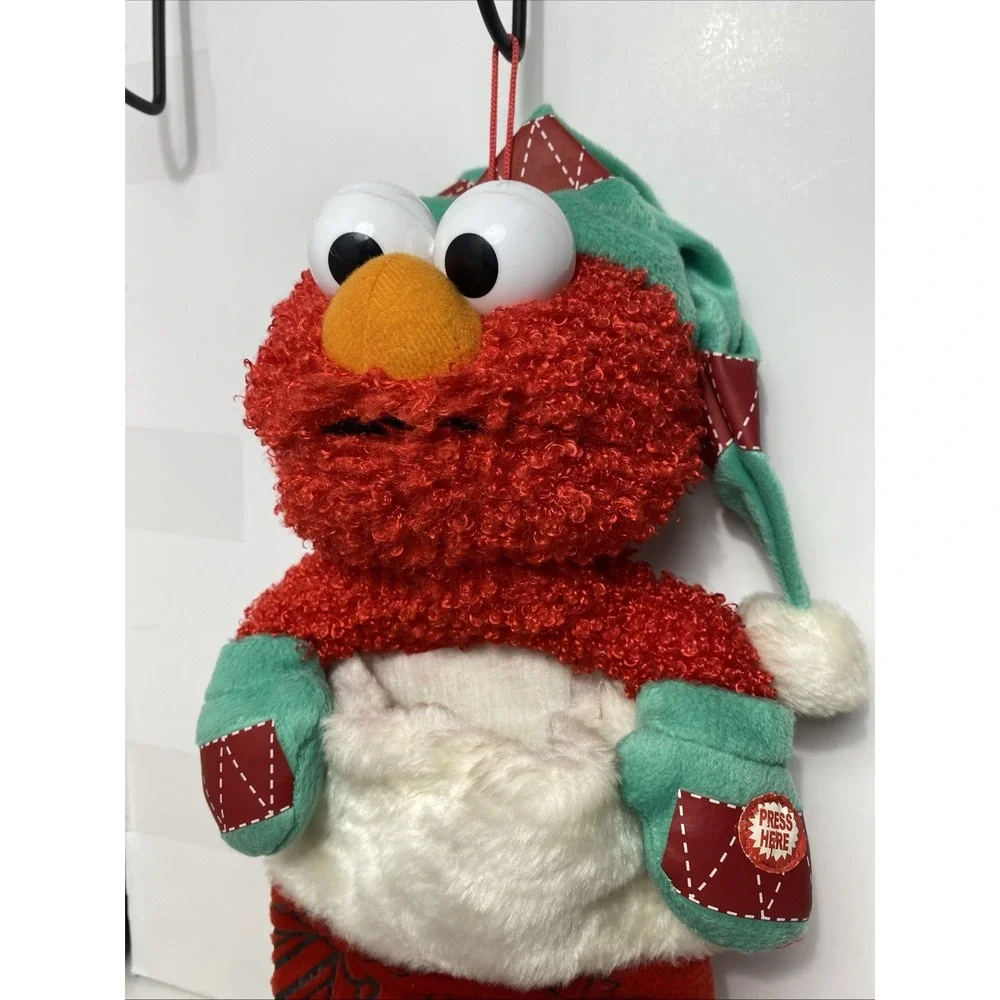Sesame Street Elmo Singing Talking Christmas Stocking‎ Plush Tested Works